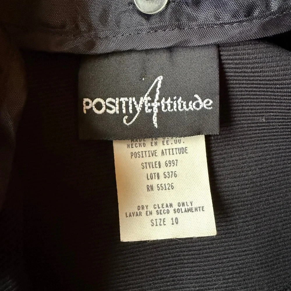 Positive Attitude Black Leopard Print Collar Cuff‎ Blazer Jacket Size 10